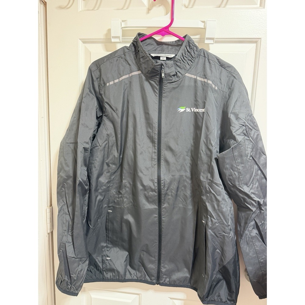 Port Authority Gray Windbreaker Jacket Zip Closure Women's Size XL St Vincent